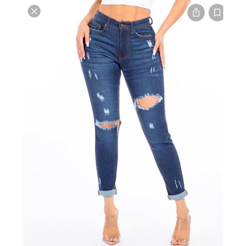 American Bazi Boyfriend Denim High Rise Ankle Jeans